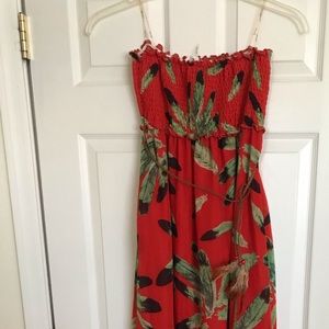Maxi feather printed dress